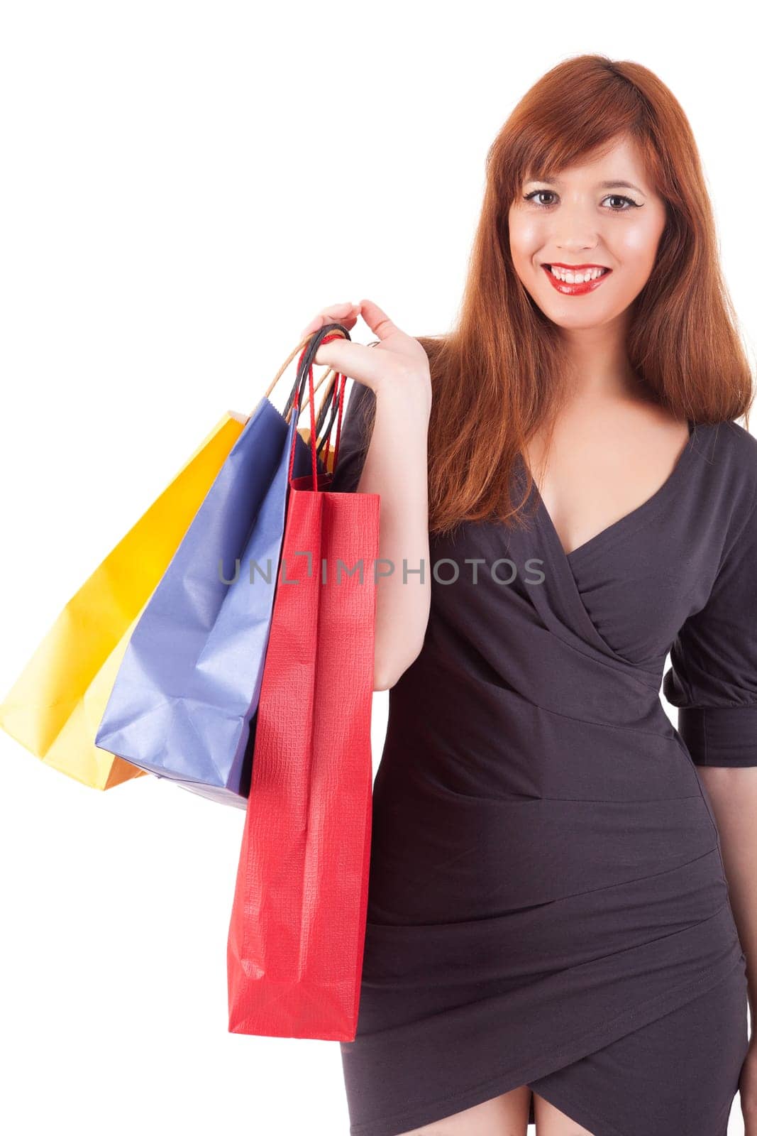 Young and beautiful woman with shopping bags