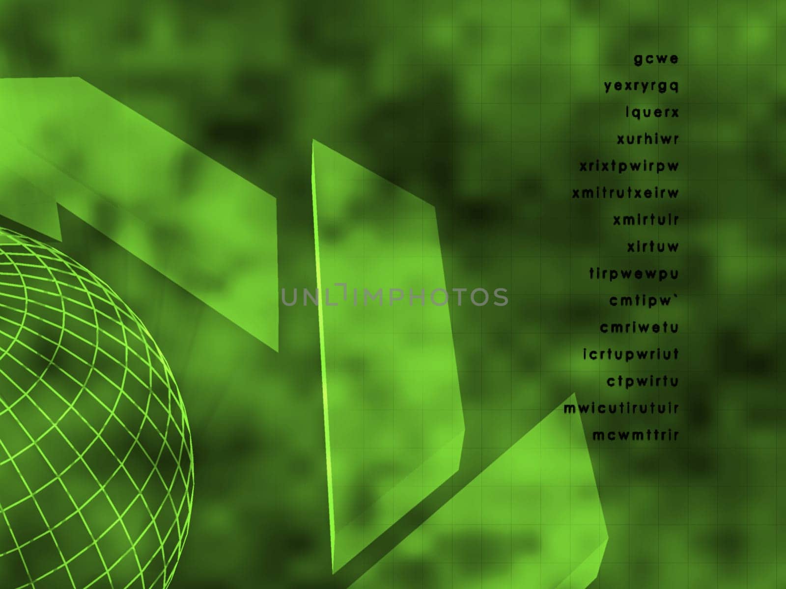 Geometric shapes on a green background