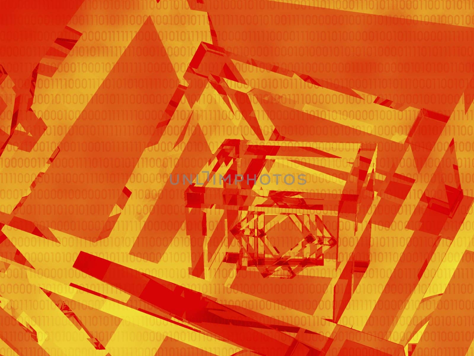 3-d pattern on an orange background