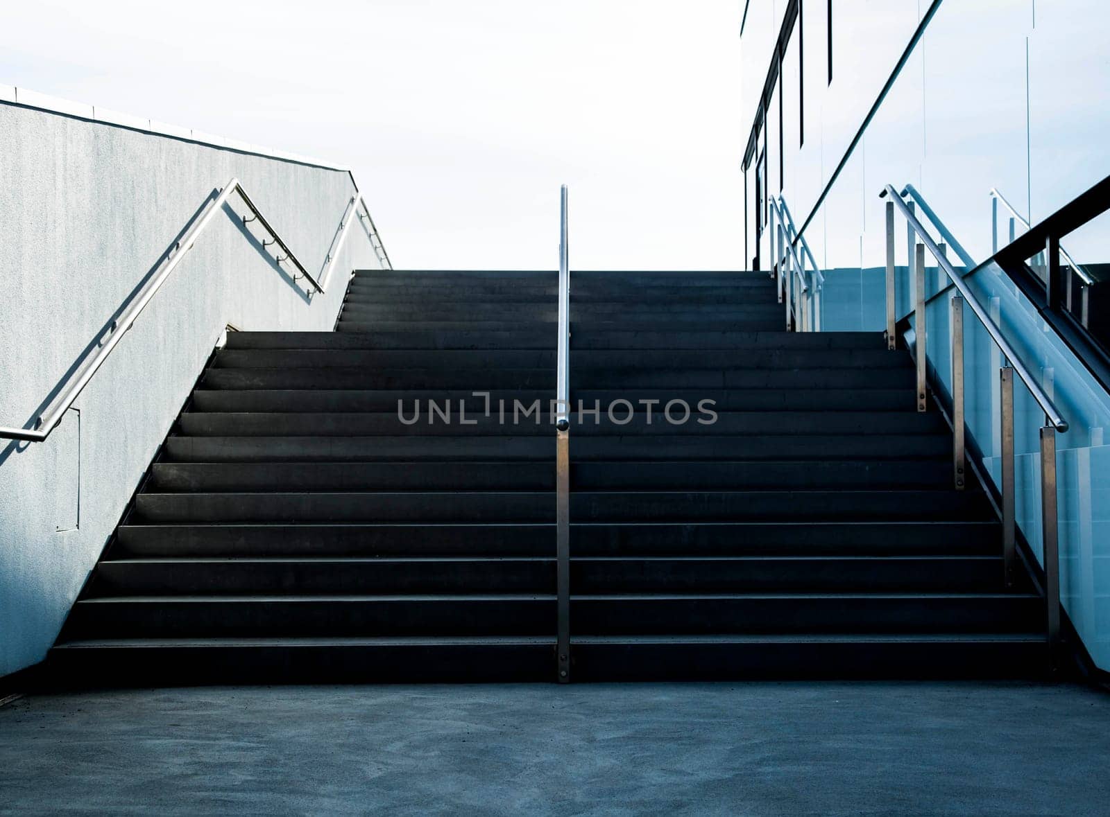 Stairs by Modern Glass Building in Umea, Sweden