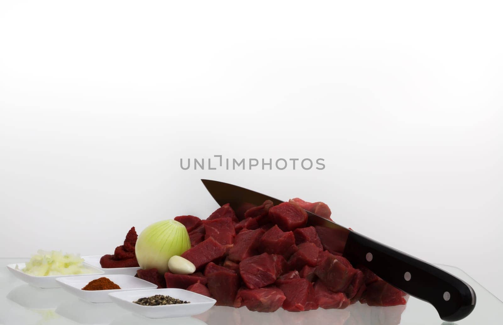 Cut meat for goulash