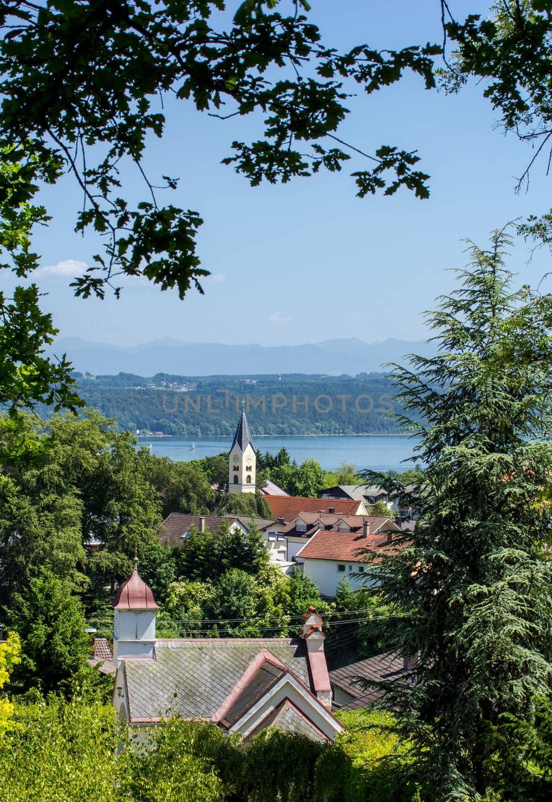 The Feldafinger Church and Lake Starnberg,portrait