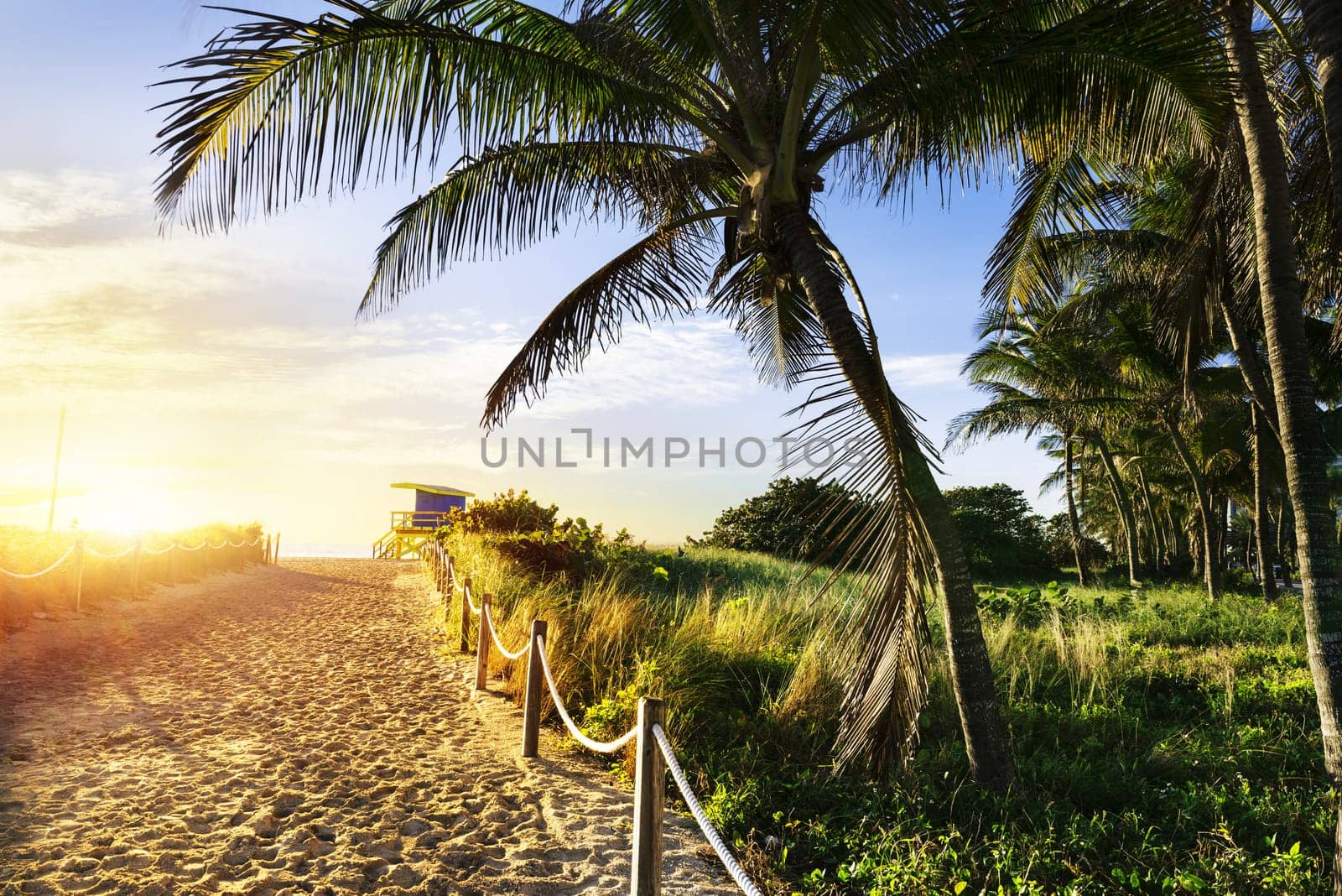 Colorful Lifeguard Tower in South Beach, Miami Beach, Florida, USA