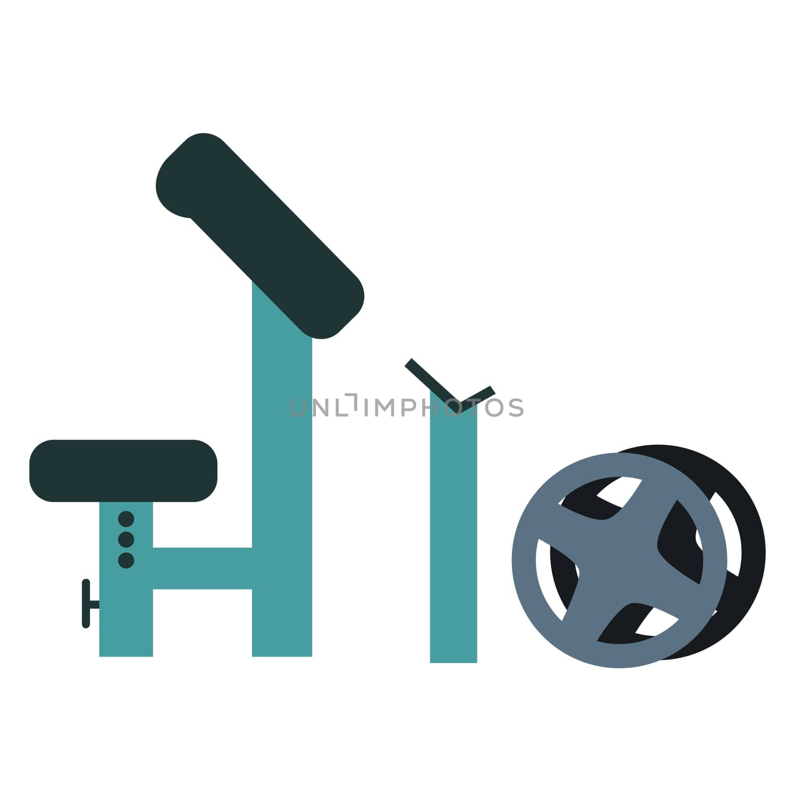 Stationary trainer for fitness and weightlifting in the gym. Sport and health