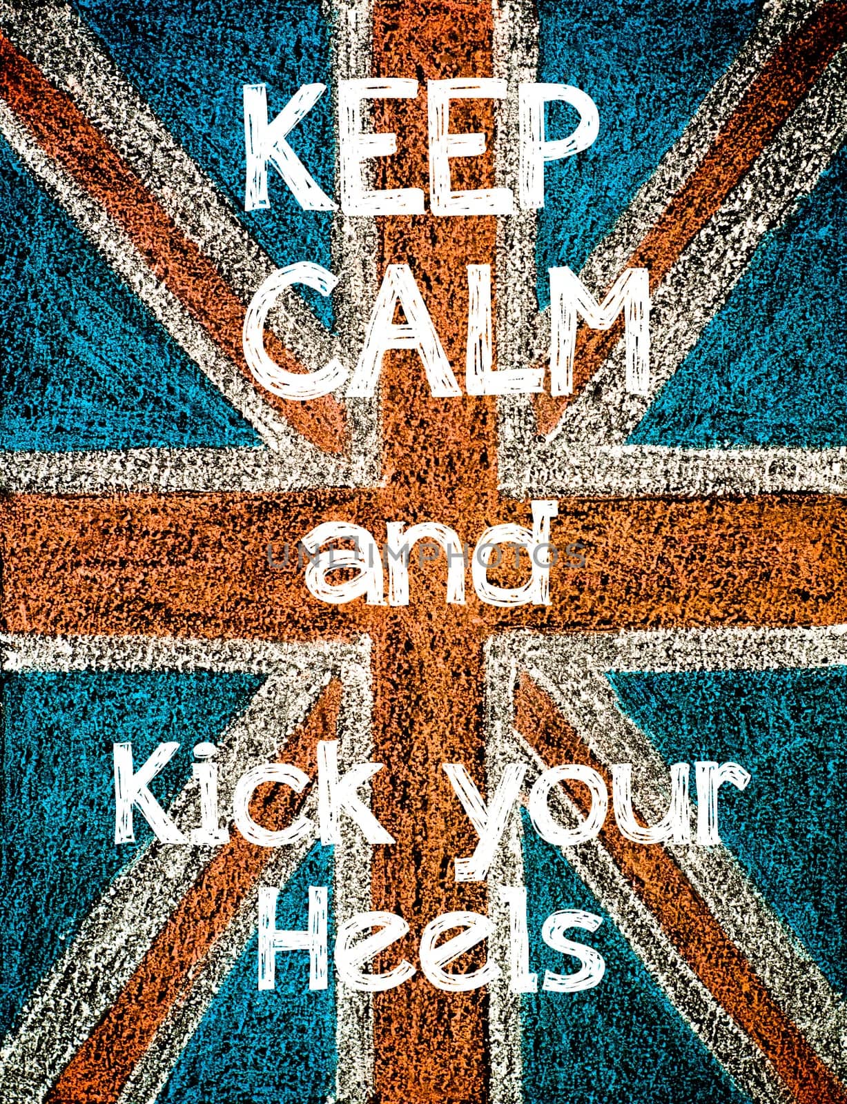 United Kingdom (British Union jack) flag, hand drawing with chalk on blackboard, vintage concept