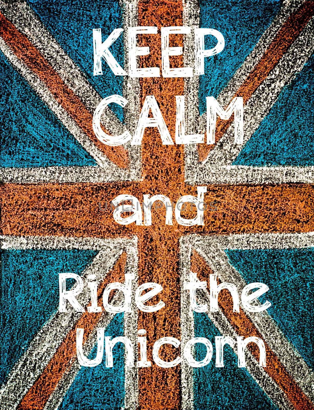 United Kingdom (British Union jack) flag, hand drawing with chalk on blackboard, vintage concept
