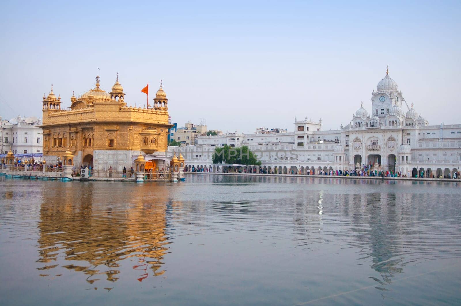 Morning view at Golden Temple in Amritsar, Punjab, India.