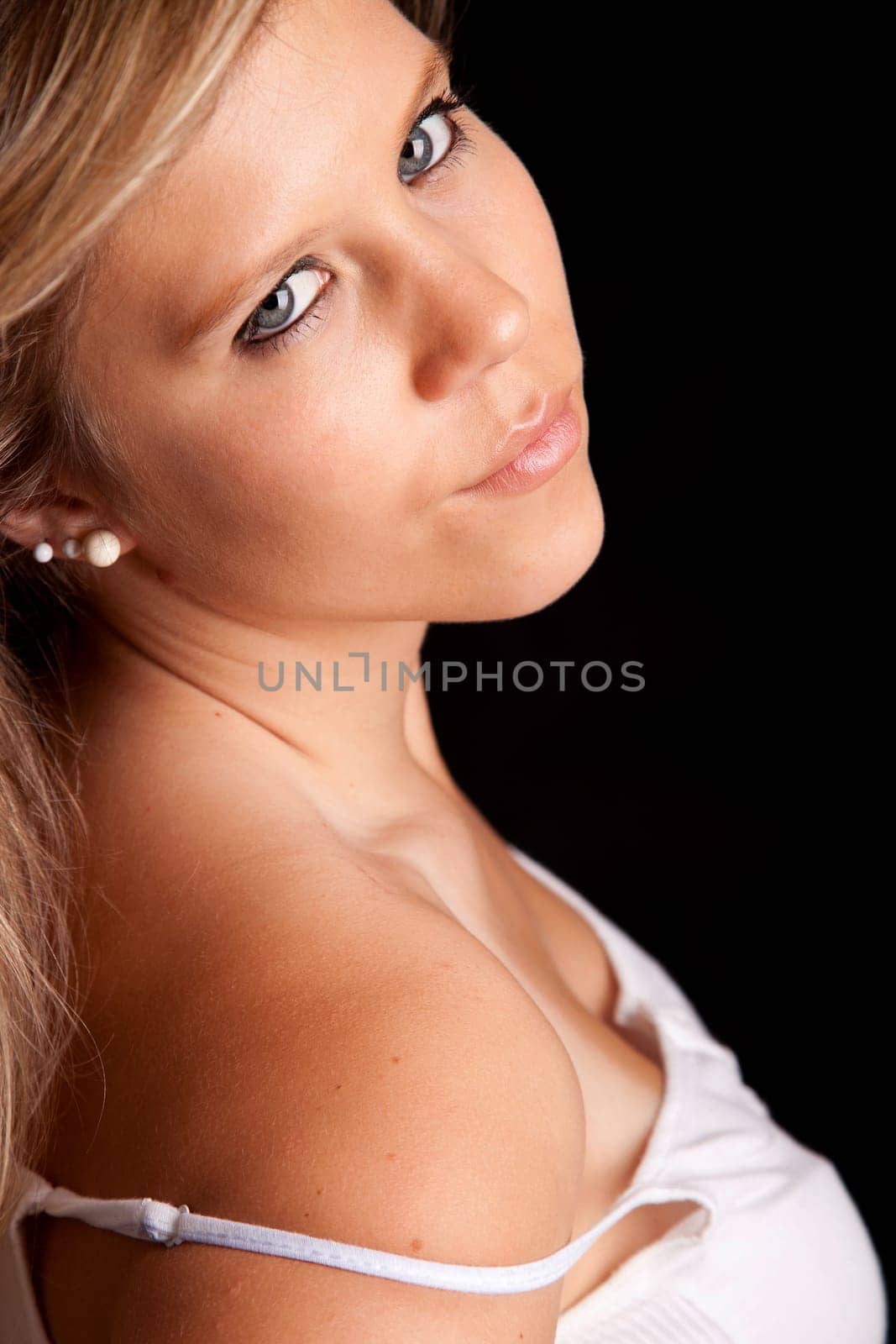 Young and beautiful woman posing - isolated