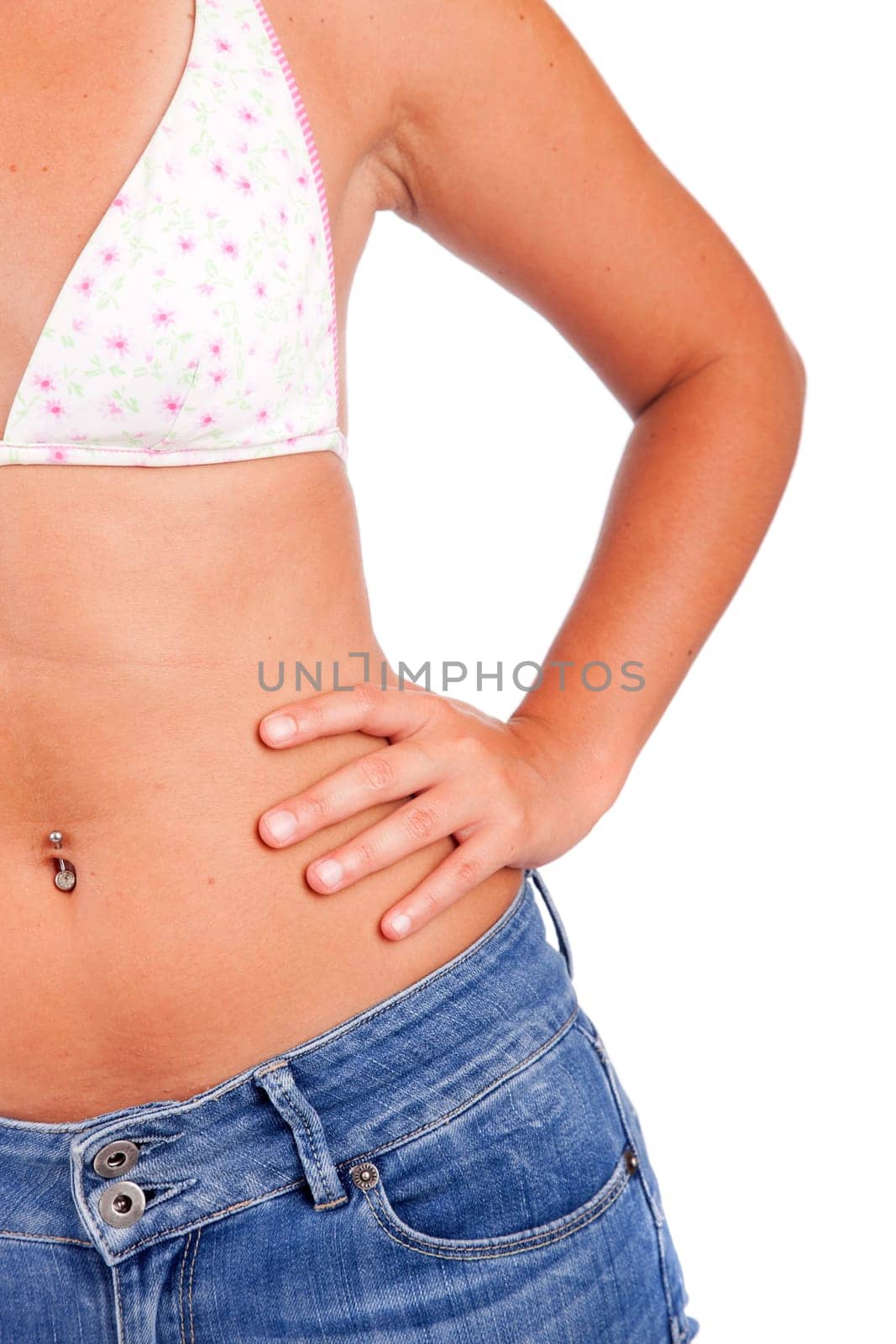 Young woman in bikini - posing isolated