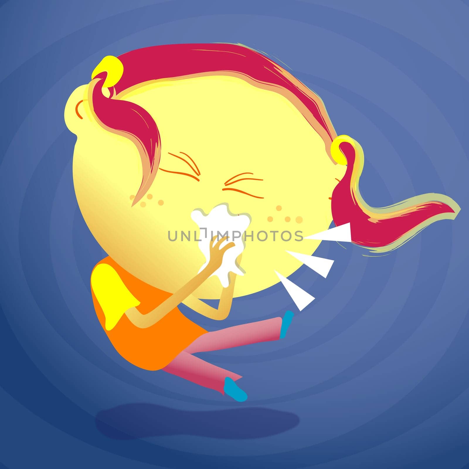 Girl sneezing