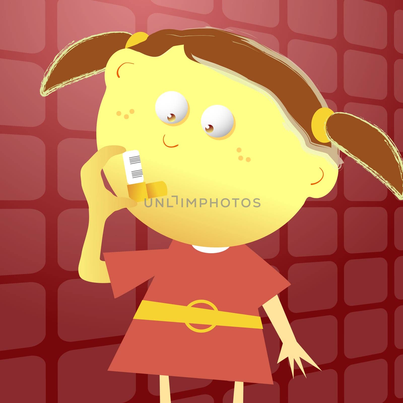 Girl using an inhaler