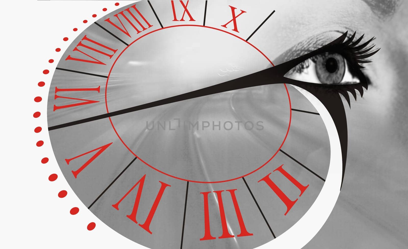 Human eye with a clock