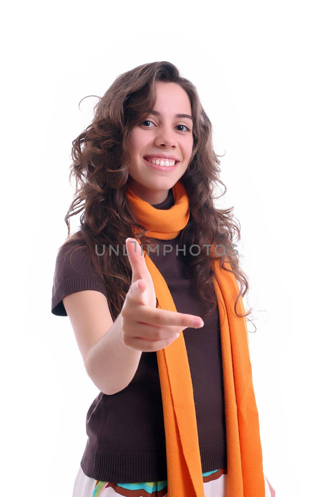 Very Attractive woman posing, isolated in white background