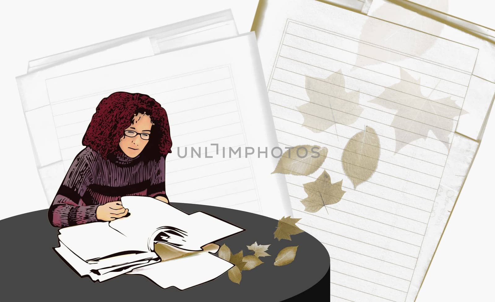 Woman reading a file