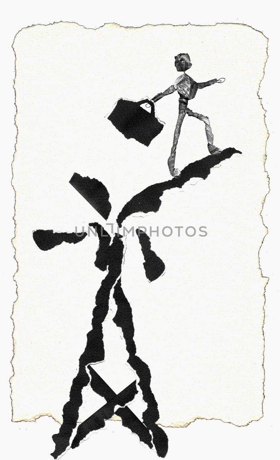 Figurine of a person carrying a briefcase