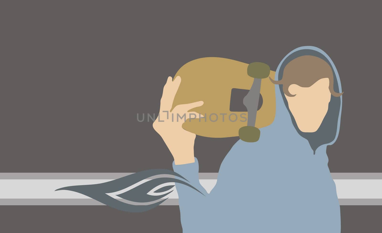Man holding a skateboard