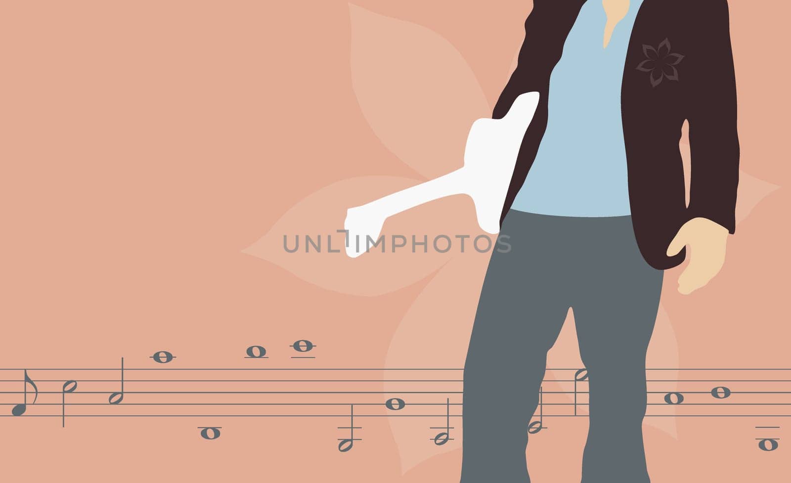 Person holding a guitar