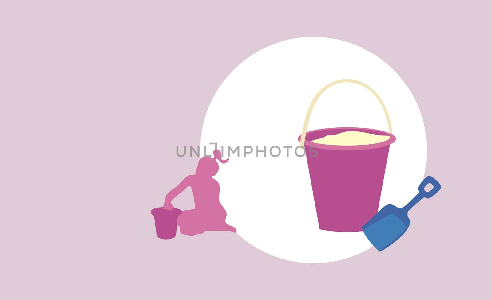 Pail and a shovel