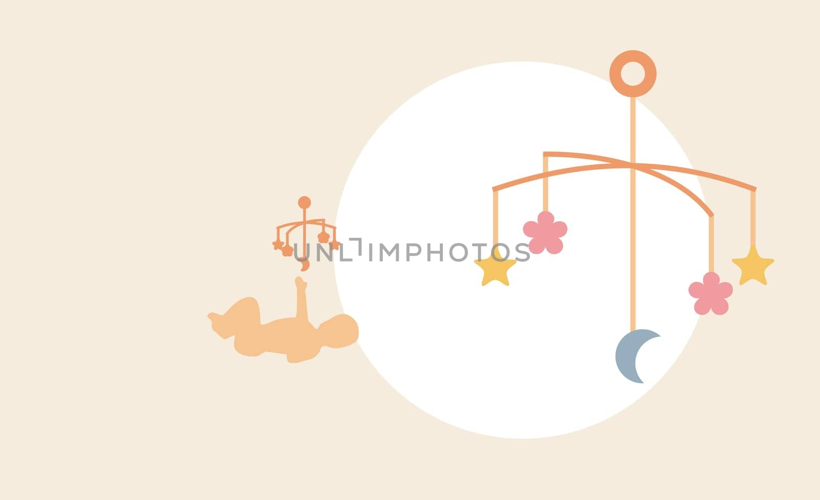 Silhouette of a baby boy playing with a mobile toy