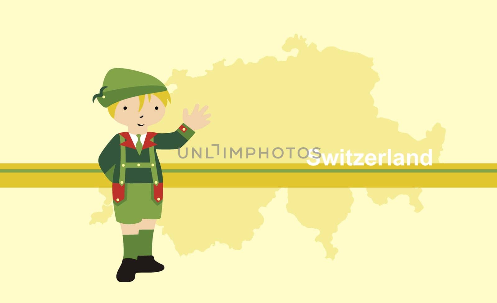 Person wearing traditional Swiss clothing