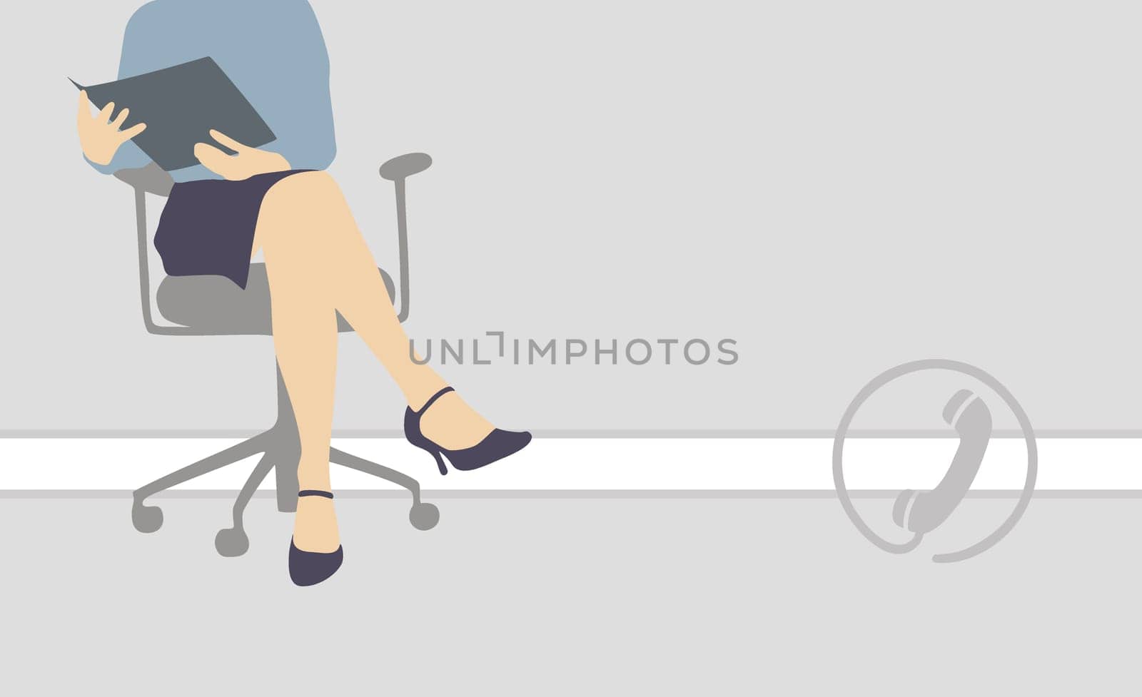 Businesswoman on an office chair holding a file