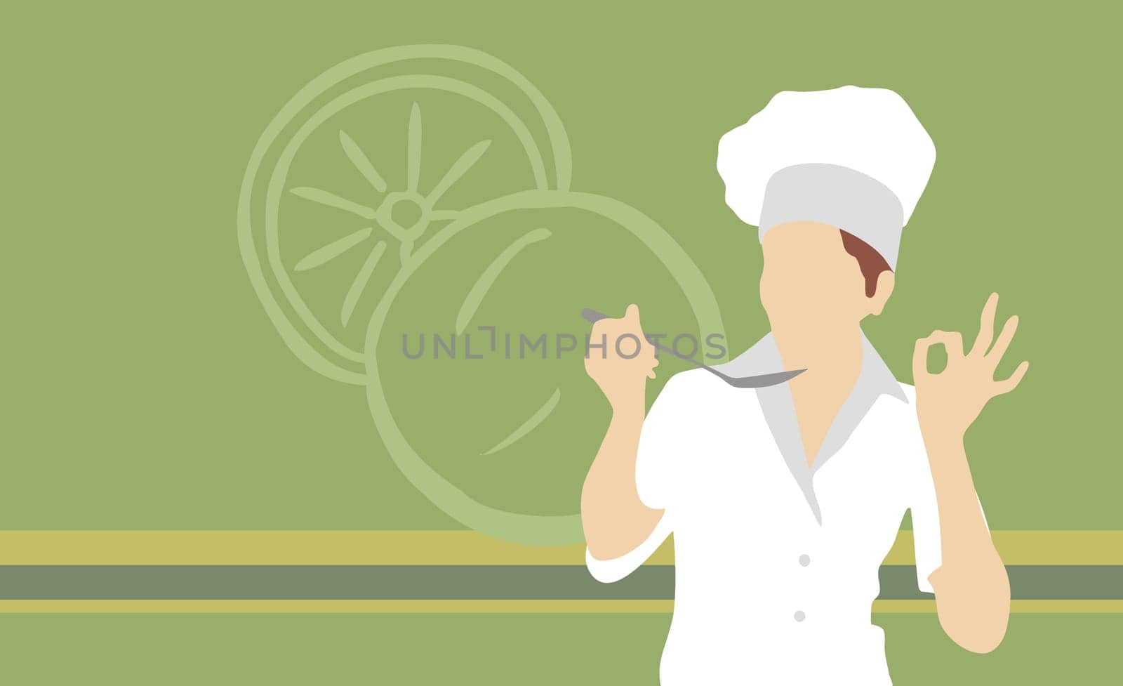 Male chef tasting food with a ladle