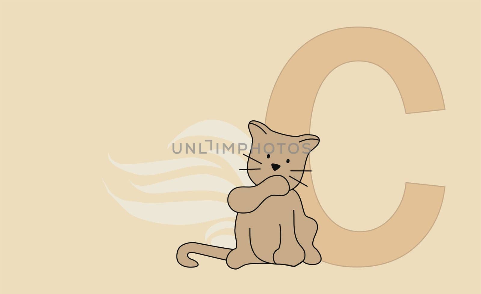 The letter C with a cat