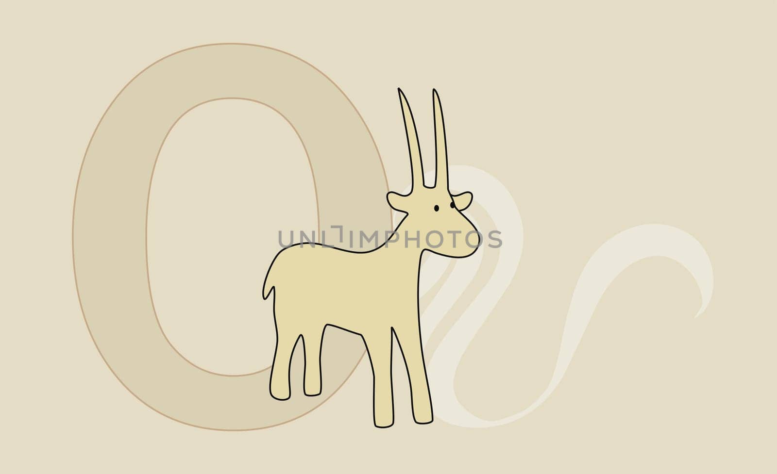 The letter O with an ox