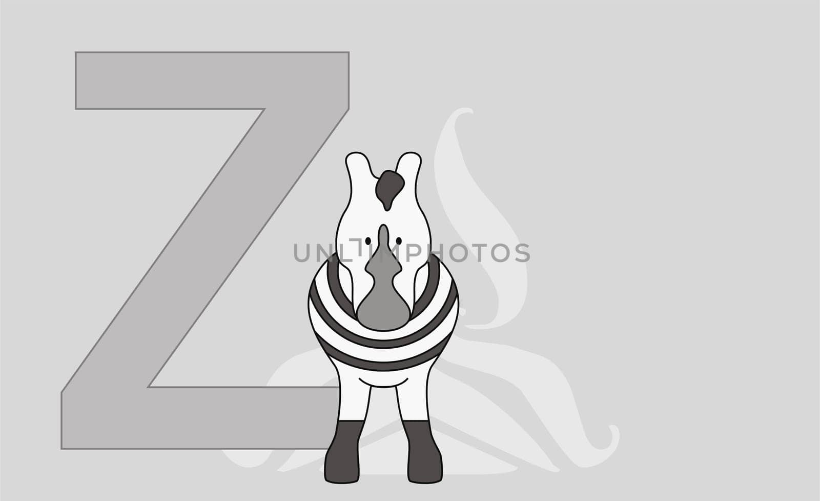 The letter Z with a zebra