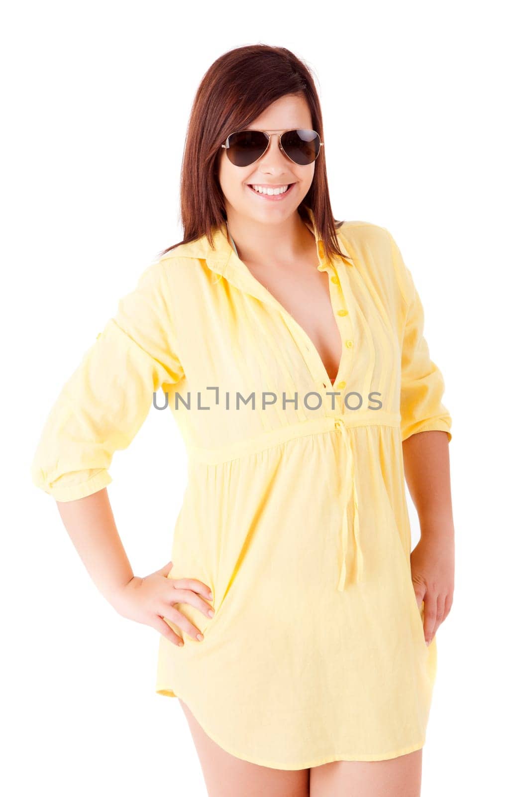 Beautiful young woman dressed for summer