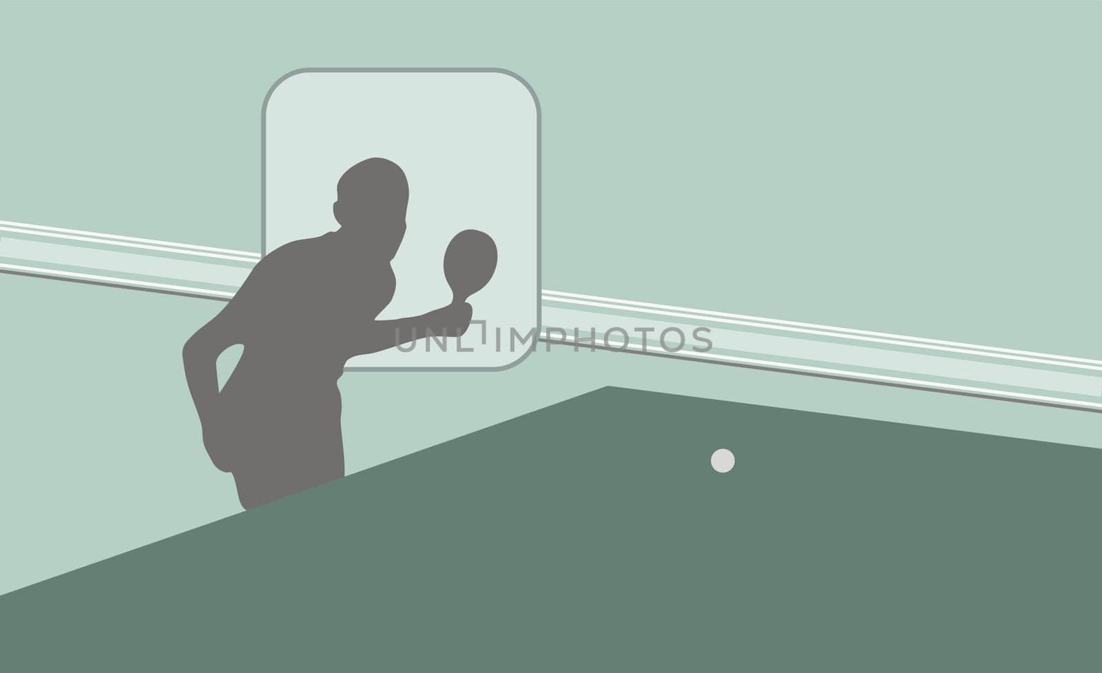 Person playing table tennis