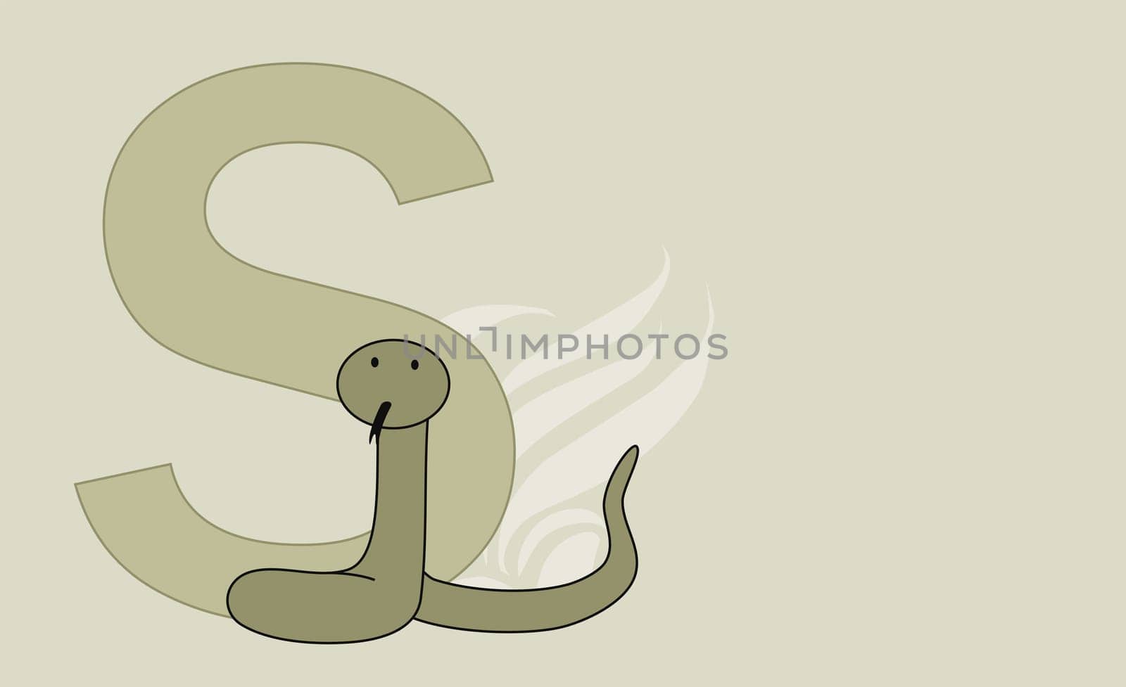 The letter S with a snake