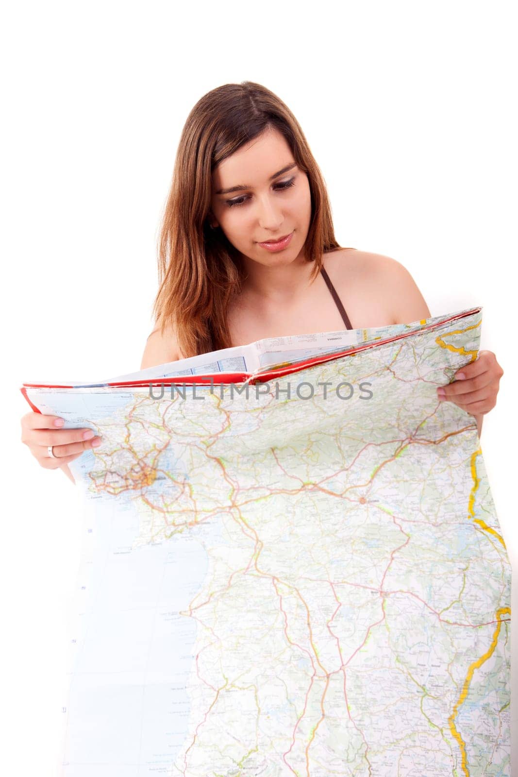 Young happy woman leaving for vacations
