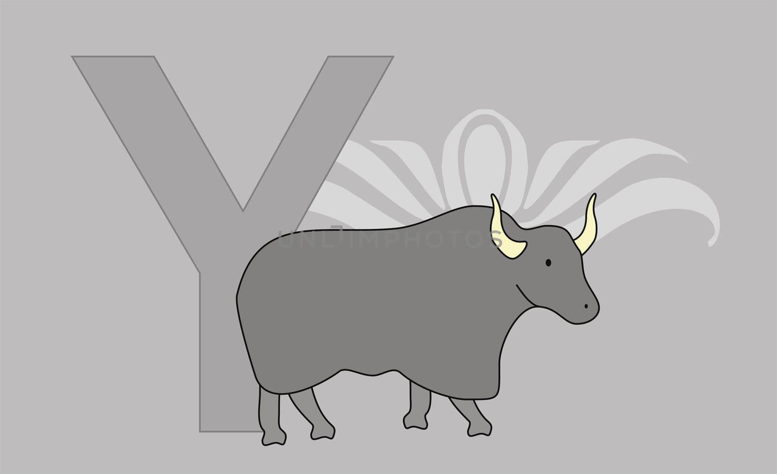 The letter Y with a yak