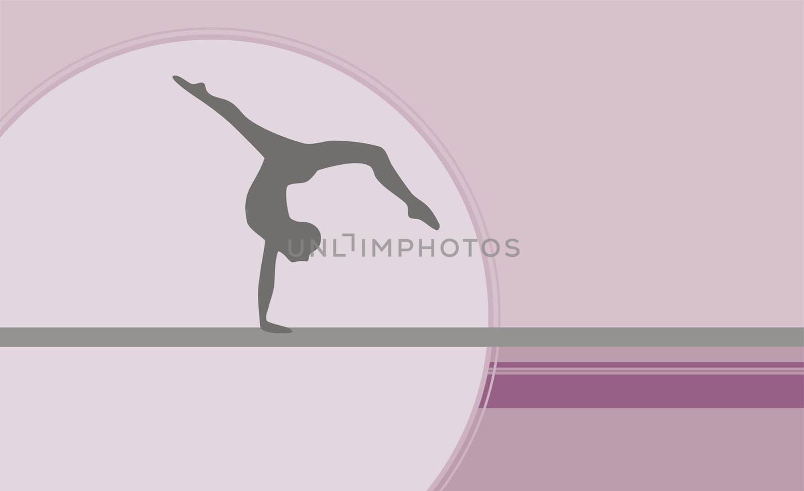 Gymnast performing on a balance beam