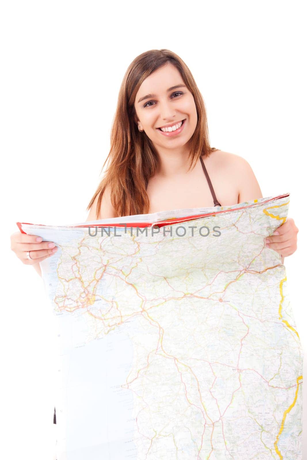 Young happy woman leaving for vacations