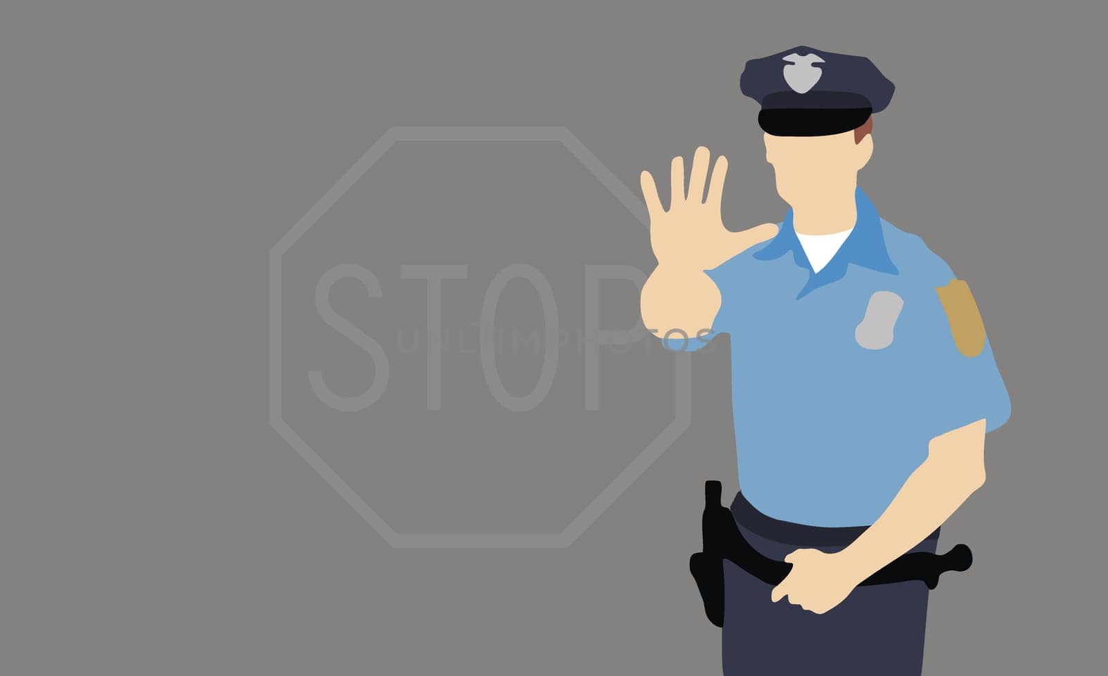 Policeman making a stop gesture