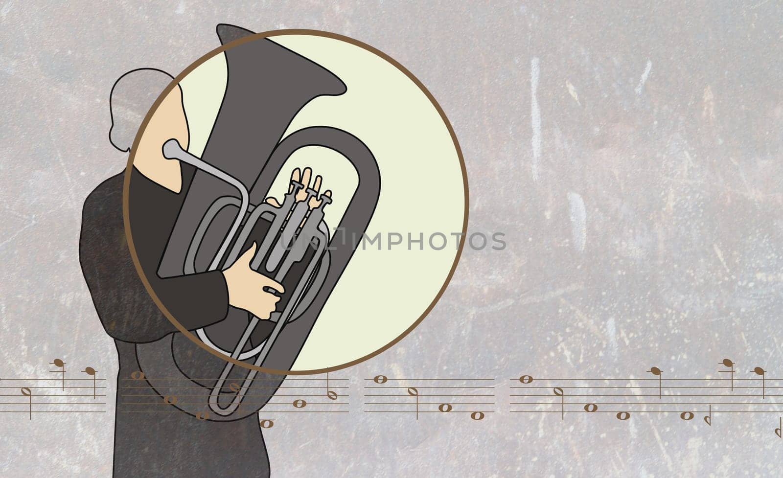 Man playing a tuba