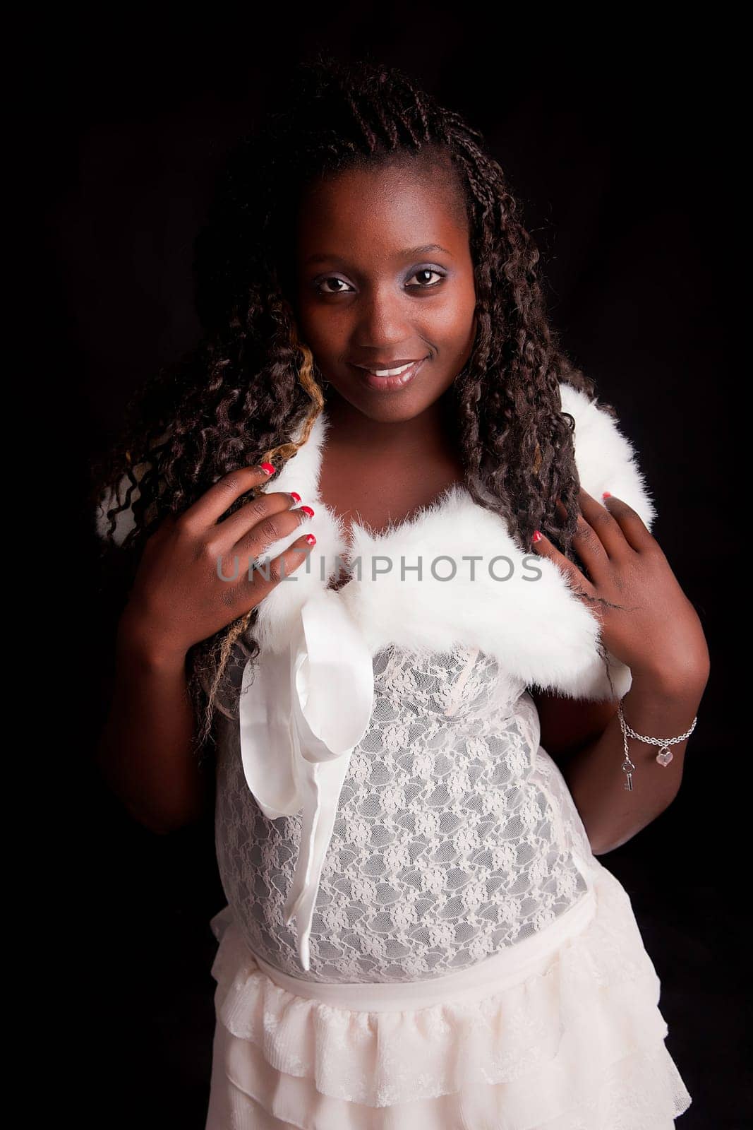 Young and beautiful woman posing - isolated