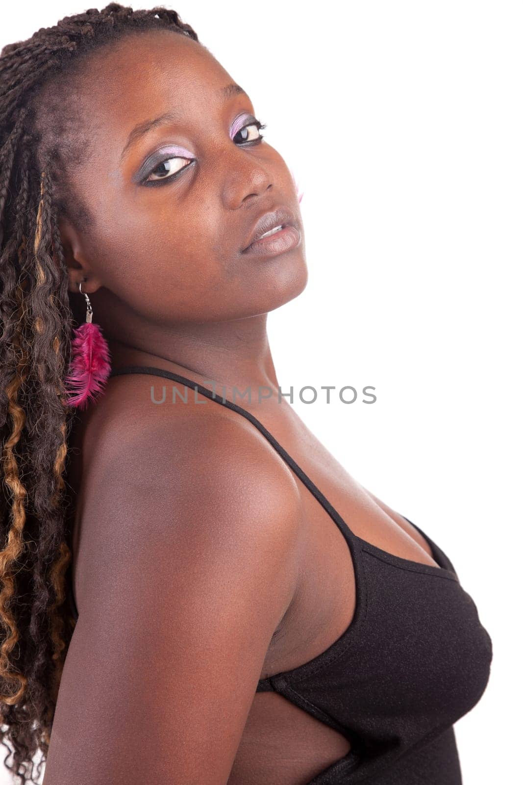 Young and beautiful woman posing - isolated