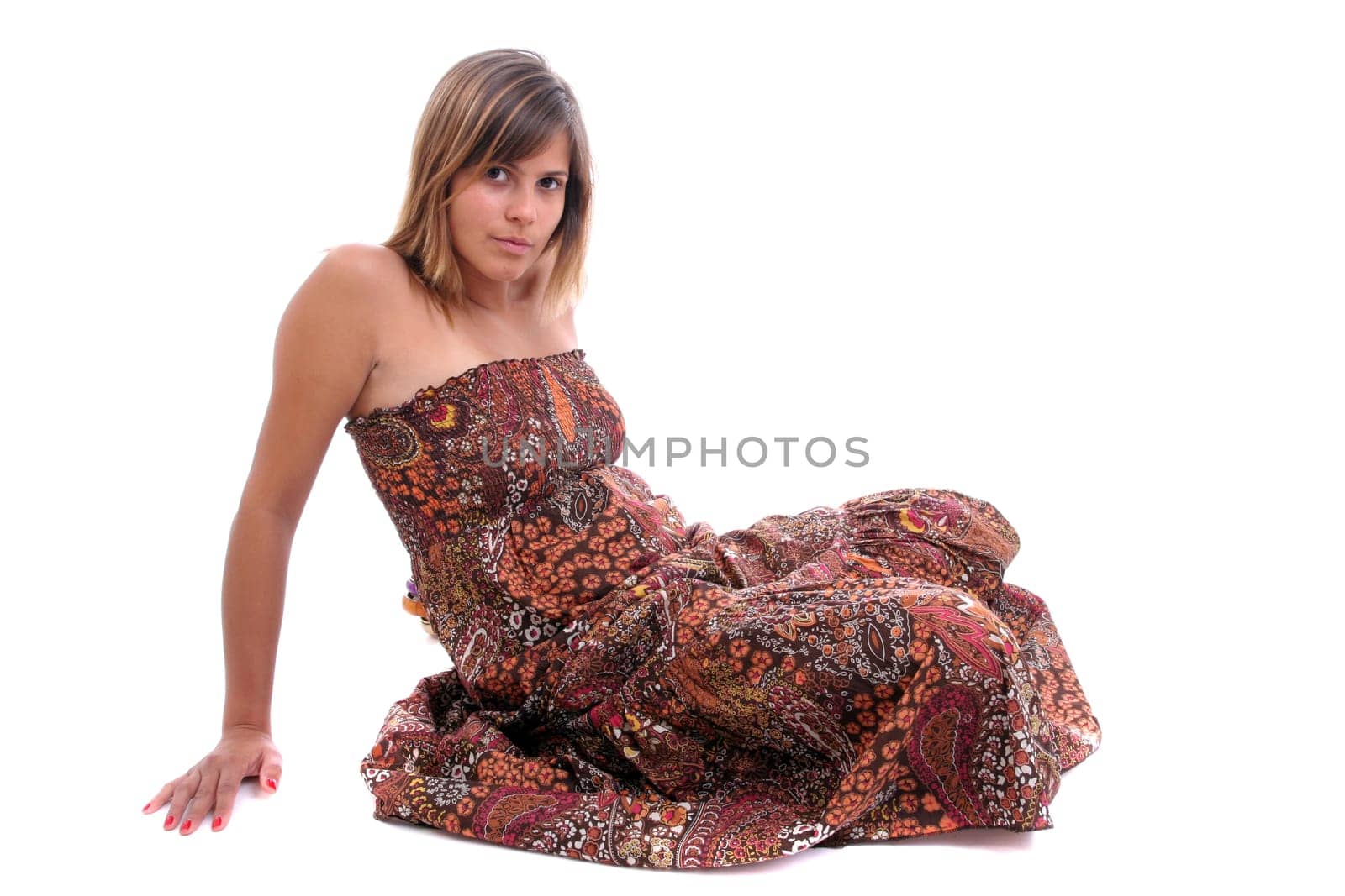 Very Attractive woman posing, isolated over white background