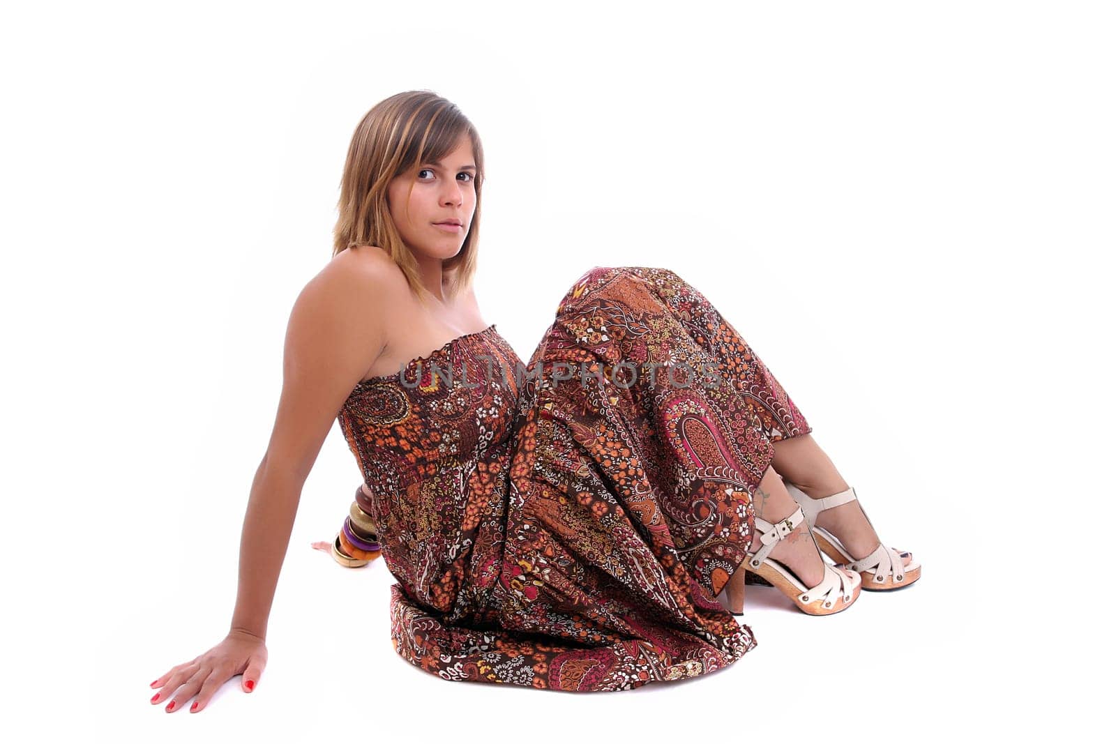 Very Attractive woman posing, isolated in white background