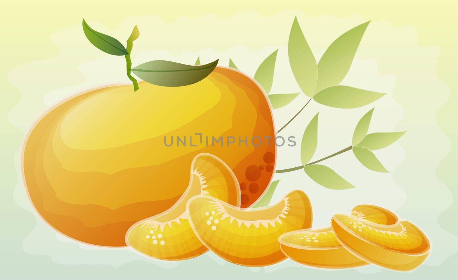 Whole orange with segments