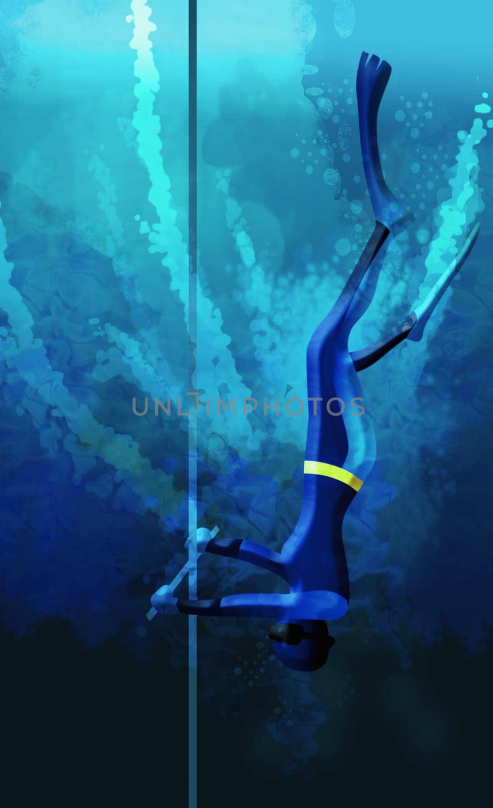 Person swimming underwater