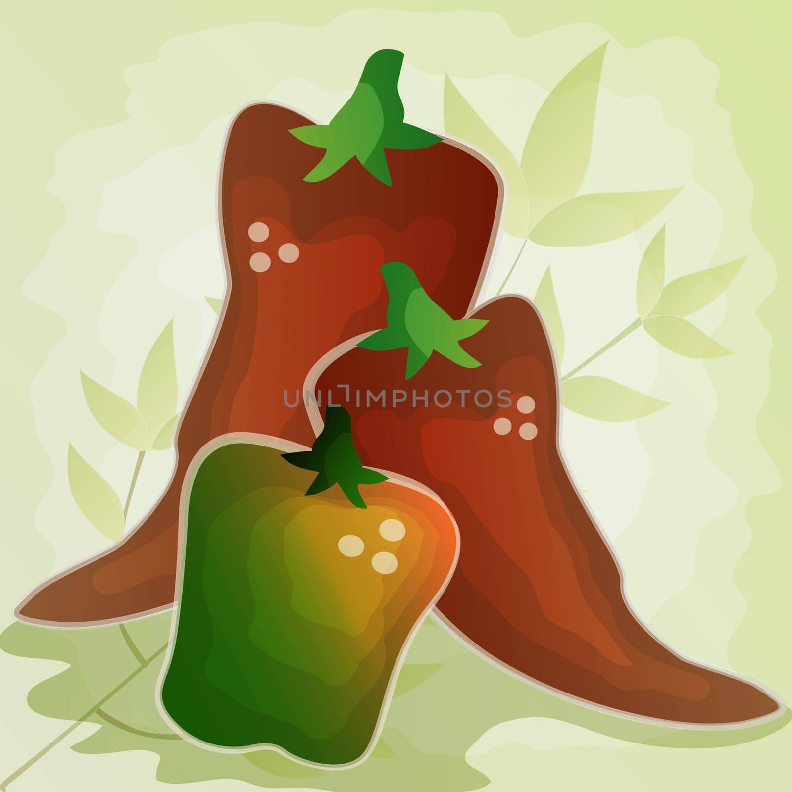 Three bell peppers
