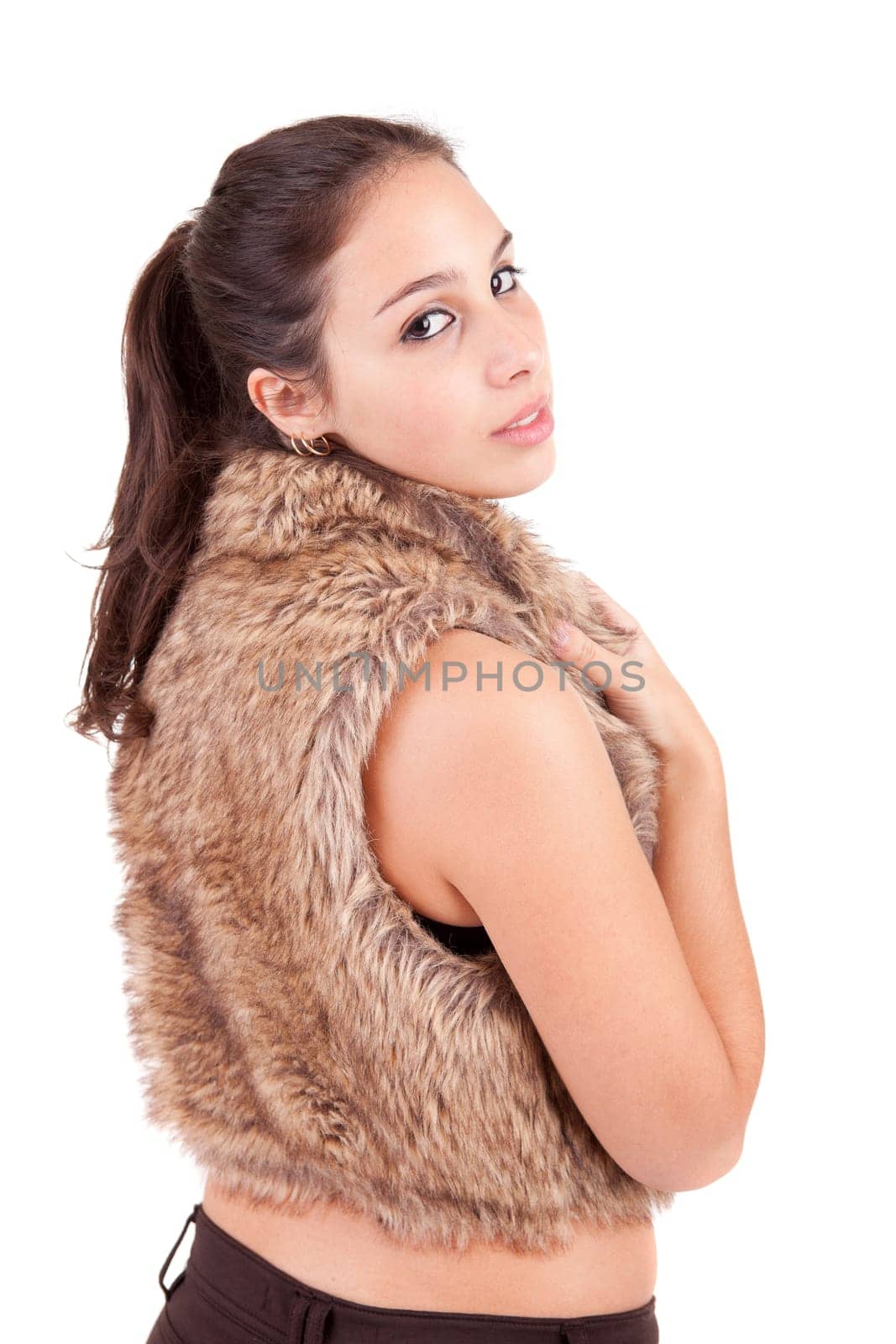 Young and beautiful woman portrait - isolated
