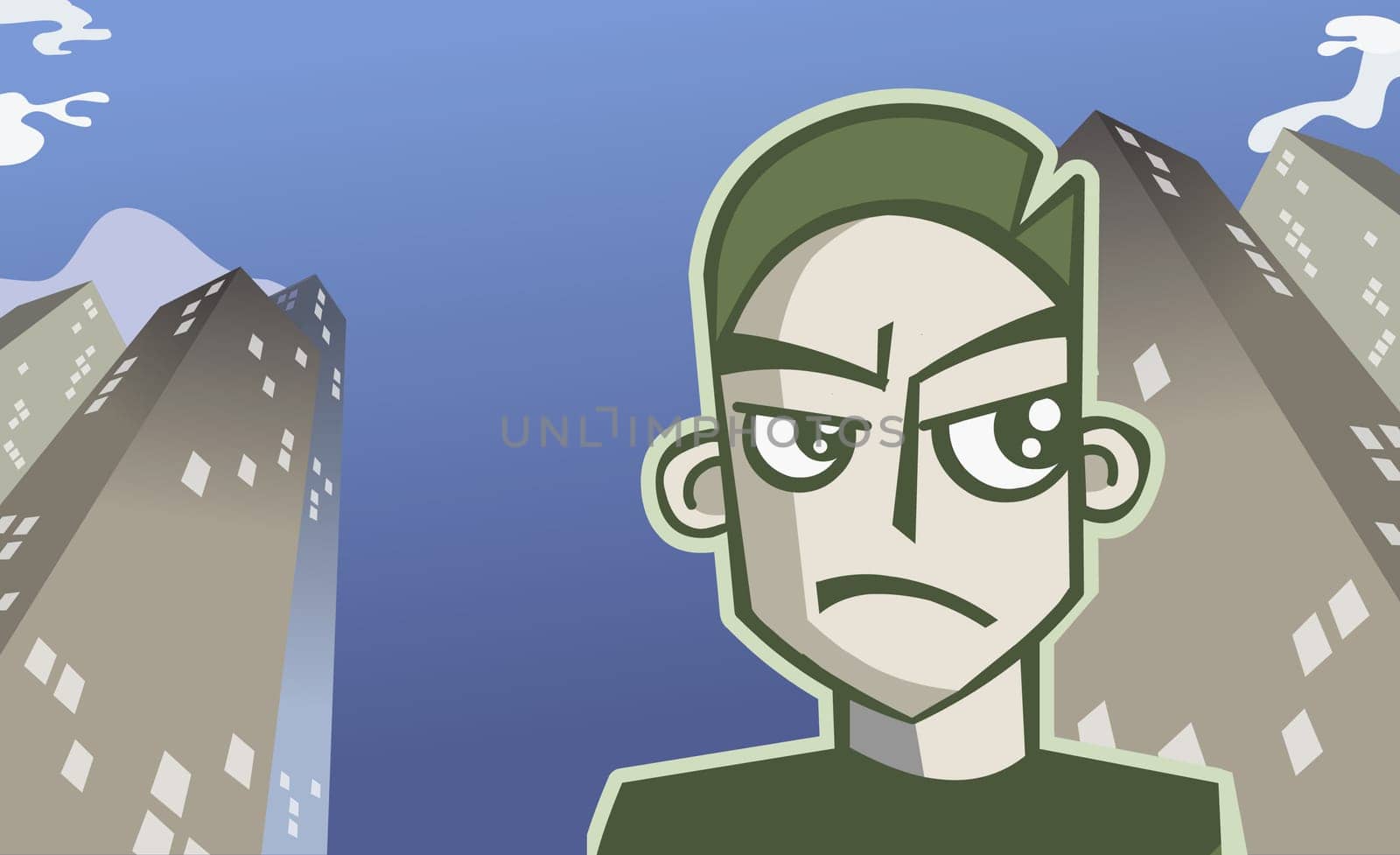 Man looking serious
