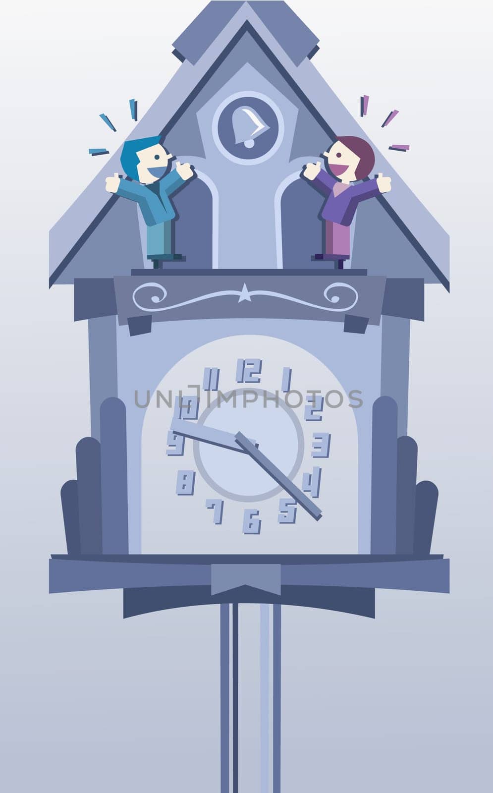 Man and a woman on a cuckoo clock