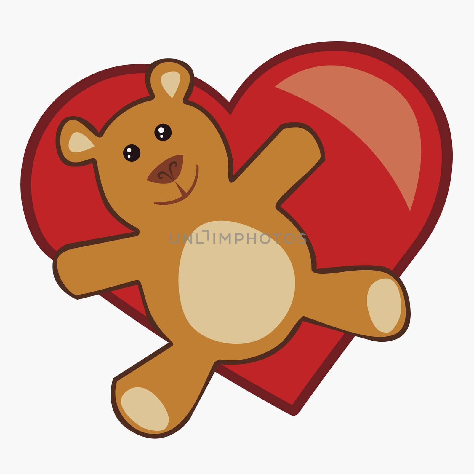 Close-up of a teddy bear and a heart