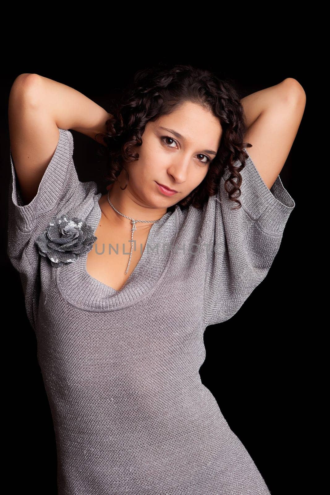 Young and beautiful woman posing - isolated